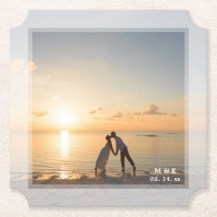 Create Your Own Custom Memorable Wedding Photo Paper Coaster