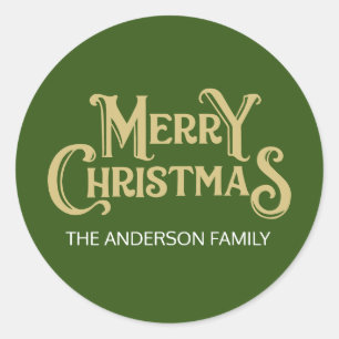 Create Your Own Custom Merry Christmas Classic Round Sticker