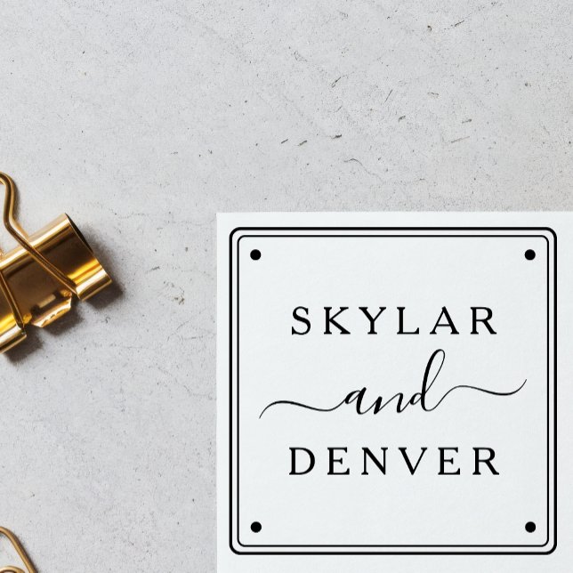 Create Your Own Custom Minimalist Couple's Names Rubber Stamp (Creator Uploaded)