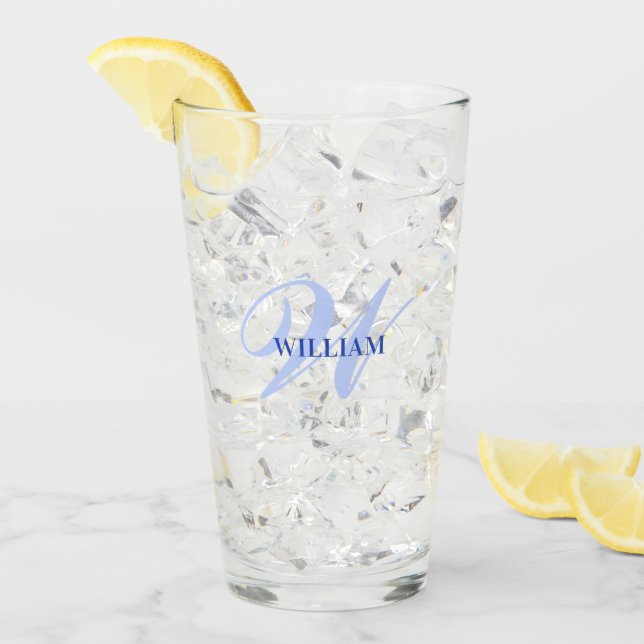 Create Your Own Custom Monogram And Name Blue Glass (Front Ice)