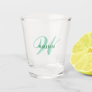 Create Your Own Custom Monogram And Name Green Shot Glass