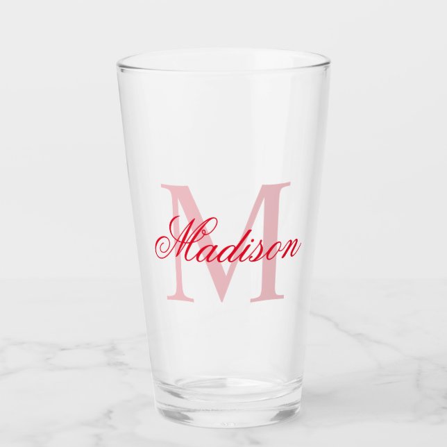 Create Your Own Custom Monogram And Name Red Glass (Front)