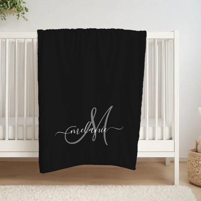 Create Your Own Custom Monogram And Name Script Fleece Blanket (Creator Uploaded)