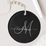 Create Your Own Custom Monogram And Name Script Key Ring<br><div class="desc">Create your own personalised keychain with your custom handwritten name and monogram. To edit this design template,  change the text fields as shown above. You can easily add more text or images,  customise fonts and colours.
Treat yourself or make the perfect gift for family,  friends,  parents and grandparents!</div>
