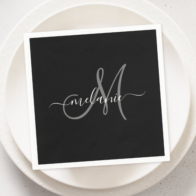 Create Your Own Custom Monogram And Name Script Napkin (Creator Uploaded)