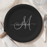 Create Your Own Custom Monogram And Name Script Paper Plate<br><div class="desc">Create your own personalised paper plate with your custom handwritten name and monogram. To edit this design template,  change the text fields as shown above. You can easily add more text or images,  customise fonts and colours.
Treat yourself or make the perfect gift for family,  friends,  parents and grandparents!</div>