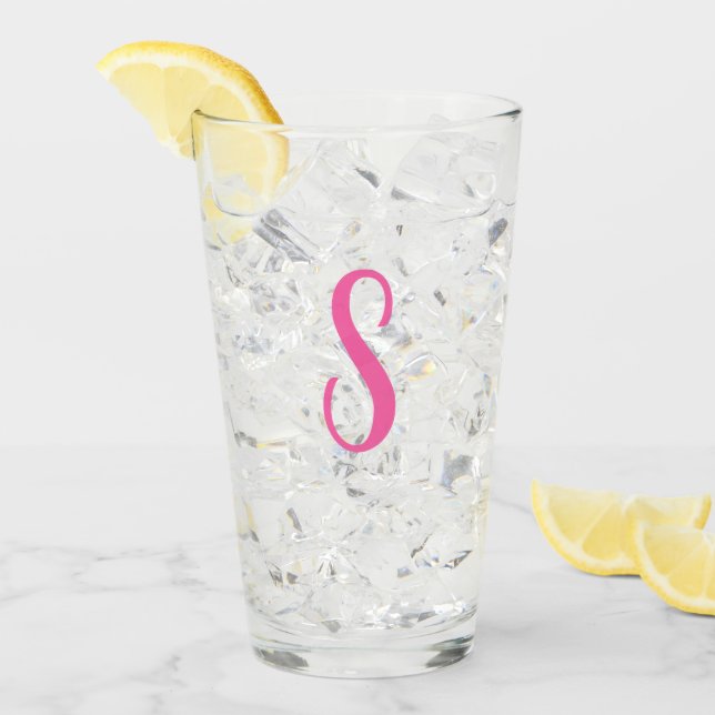 Create Your Own Custom Monogram Drinking Glass (Front Ice)