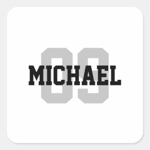Create Your Own Custom Name Number  Square Sticker