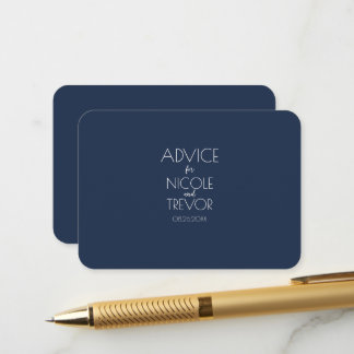Create Your Own - Custom Names Wedding Advice Card