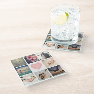 Create Your Own Custom Newlyweds Wedding Photo Glass Coaster