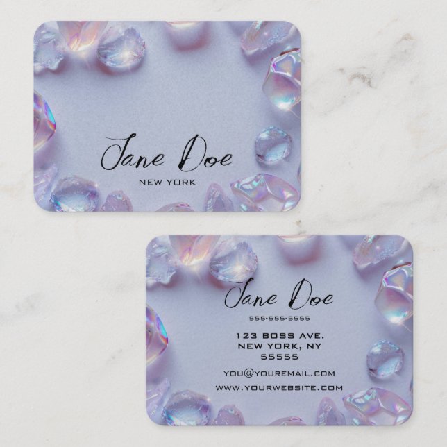 Create Your Own Custom Opal Stones Border Business Card (Front/Back)