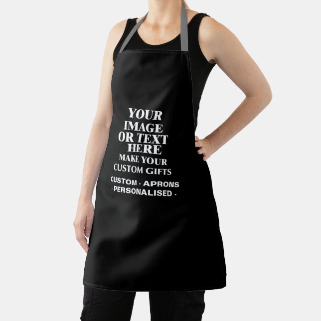 Create Your Own Custom Personalised Black Women's Apron (Insitu)