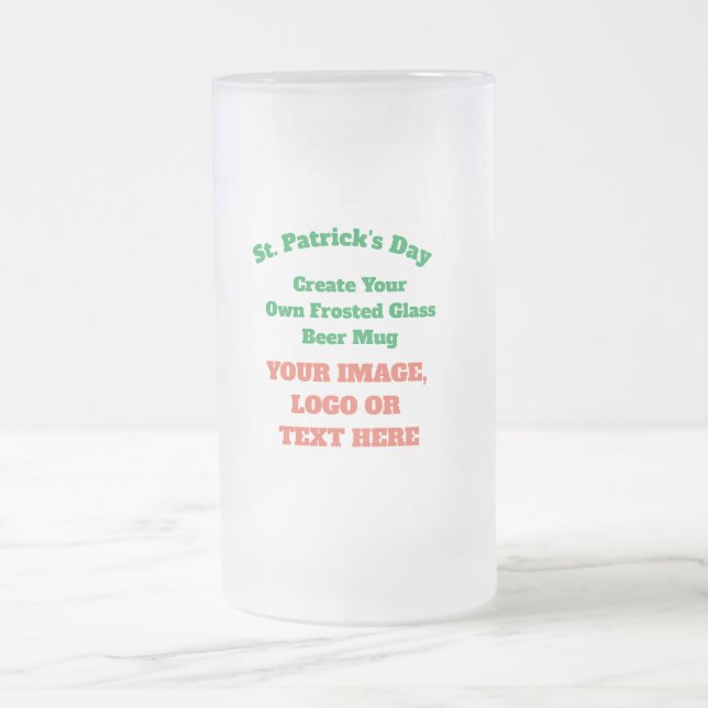 Create Your Own Custom Personalised  Frosted Glass Beer Mug (Center)