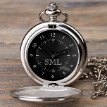 Create Your Own Custom Personalised Initials Pocket Watch<br><div class="desc">Create your own personalised pocket watch with your custom monogram. Add your initials or custom text to create something really unique. To edit this design template, simply edit the text fields as shown above. You can even add more text or images, customise fonts and colours. Treat yourself or make the...</div>