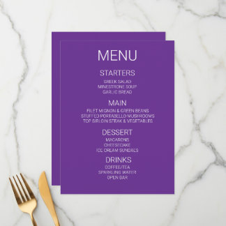Create Your Own Custom Personalised Menu