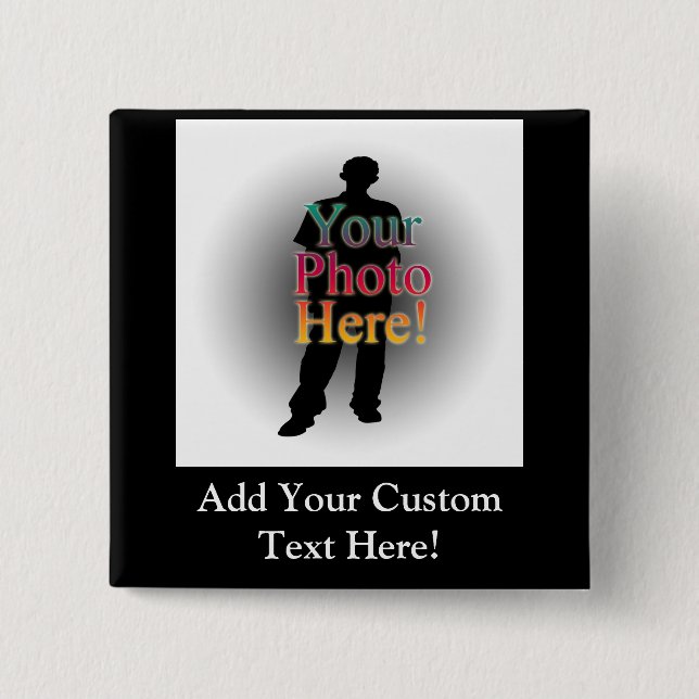 Create Your Own Custom Personalised Photo 15 Cm Square Badge (Front)