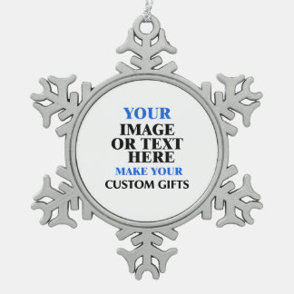 Create Your Own Custom Personalised  Snowflake Pewter Christmas Ornament