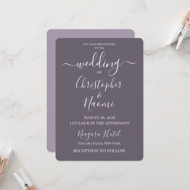 Create Your Own Custom Personalised Wedding Invitation (Front/Back In Situ)