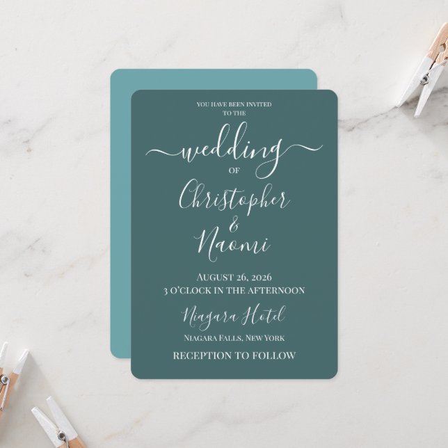 Create Your Own Custom Personalised Wedding Invitation (Front/Back In Situ)