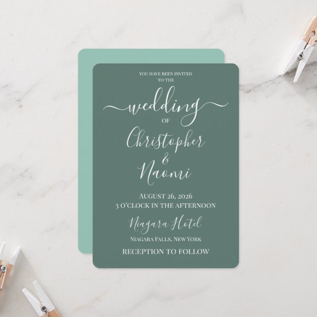 Create Your Own Custom Personalised Wedding Invitation (Front/Back In Situ)