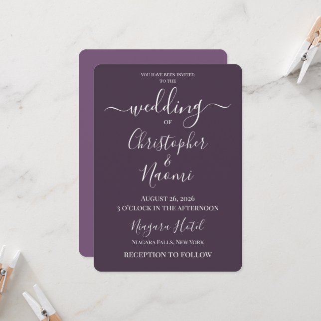 Create Your Own Custom Personalised Wedding Invitation (Front/Back In Situ)