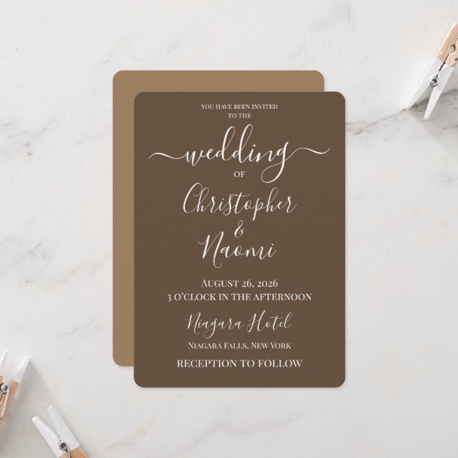 Create Your Own Custom Personalised Wedding Invitation (Front/Back In Situ)