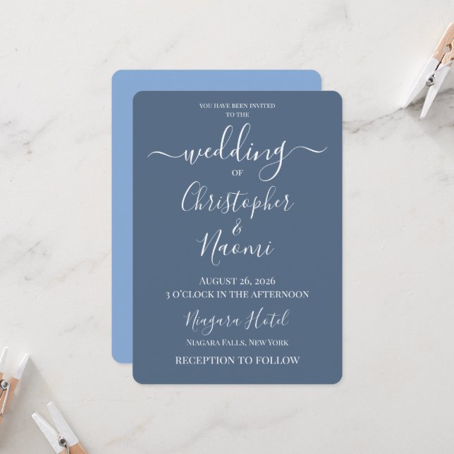 Create Your Own Custom Personalised Wedding Invitation (Front/Back In Situ)