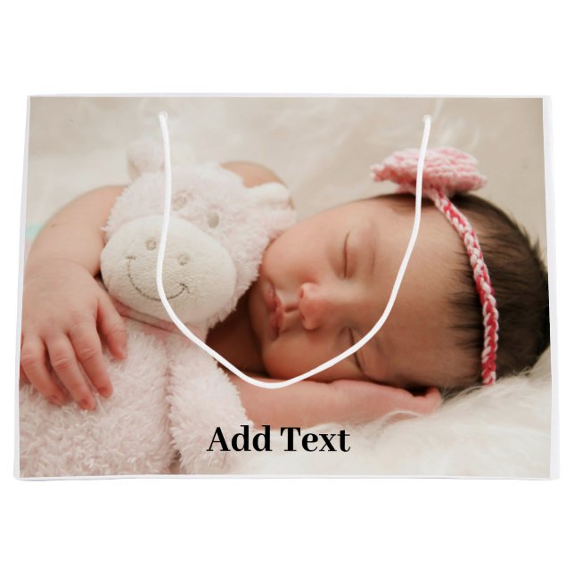 Create Your Own Custom Photo and Text Large Gift Bag (Front)