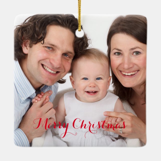 Create Your Own Custom Photo Ceramic Tree Decoration (Back)