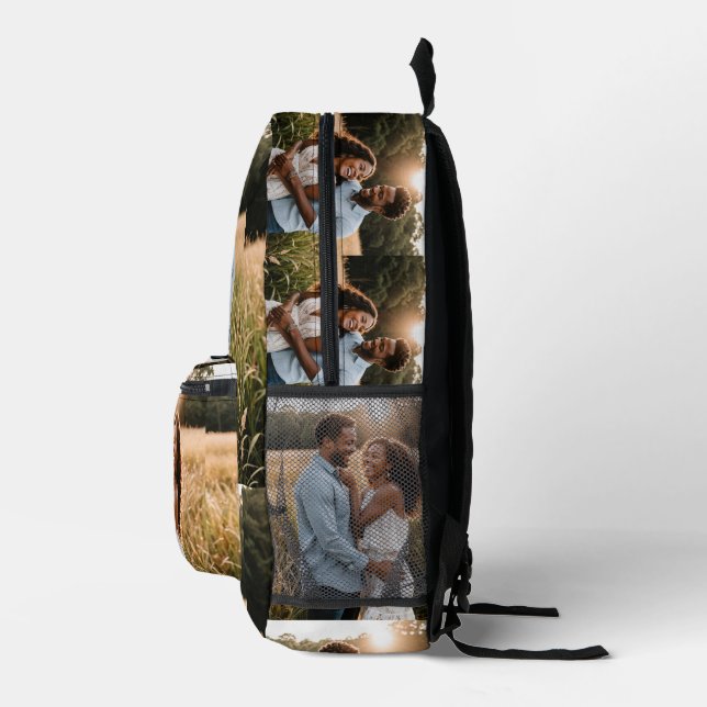 "create your own" custom photo collage wedding printed backpack (Right)