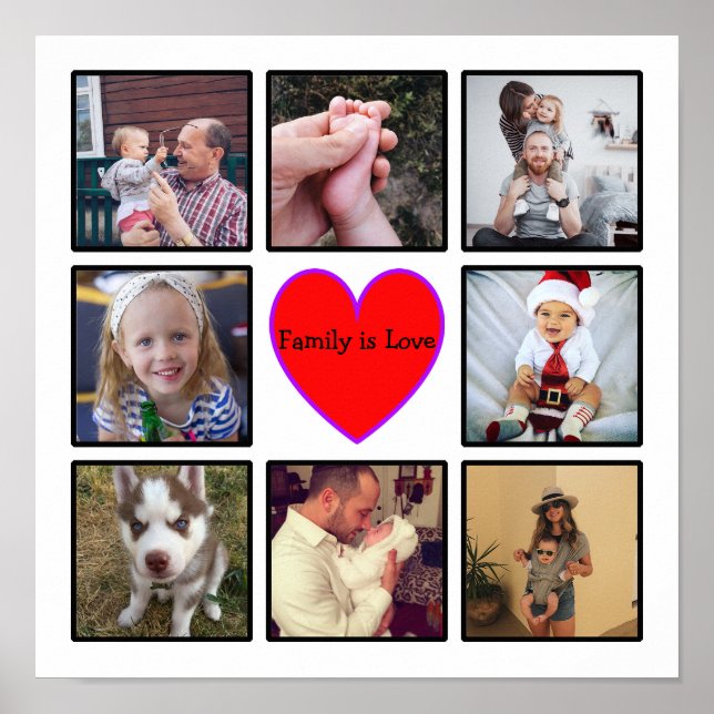 Create Your Own Custom Photo Collage With Text Key Poster (Front)