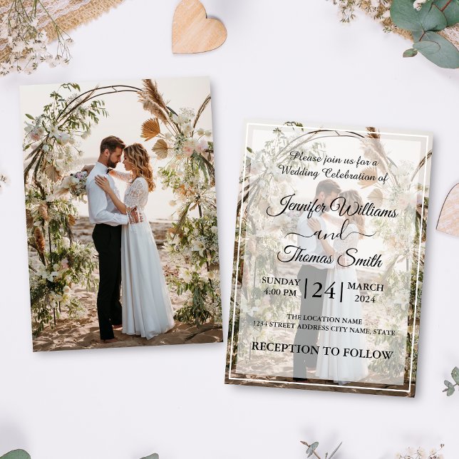 Create your own Custom Photo Elegant Wedding Invitation (Creator Uploaded)