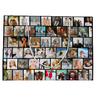 Create Your Own Custom Photo Grid Large Gift Bag