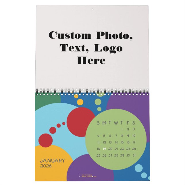 Create Your Own Custom Photo Playful Party Calendar (Jan 2026)