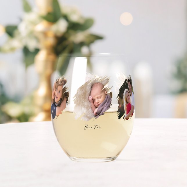 Create Your Own Custom Photo Stemless Wine Glass (Insitu (Wedding))