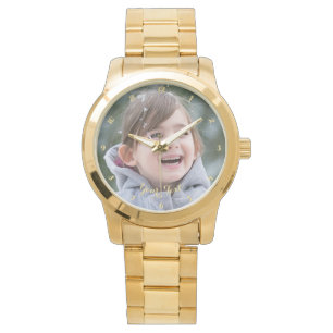 Create Your Own Custom Photo Stylish Gold Bracelet Watch