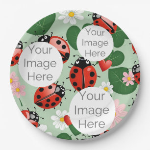 create your own custom photo text ladybug ladybird paper plate