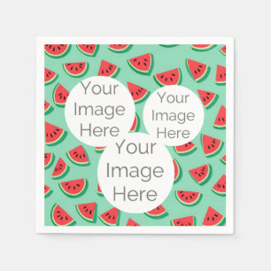 create your own custom photo text watermelon paper napkin