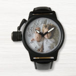 Create Your Own Custom Photo Watch<br><div class="desc">Decorative elegant personalizable modern minimalist clock design with your custom photo, image or logo. Add your favourite photo, design or artwork to create something really unique. To edit this design template, click 'Change' button and upload your own image as shown above. Treat yourself or make the perfect gift for family,...</div>