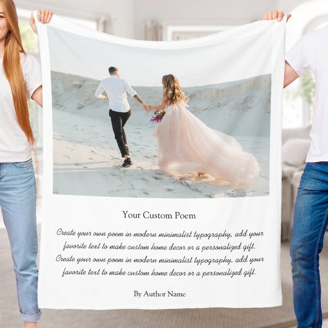 Create Your Own Custom Photo With Poem Fleece Blanket (Creator Uploaded)
