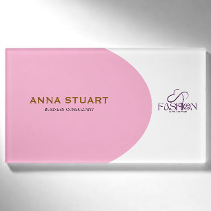 Create Your Own Custom Pink Business Logo Name Tag