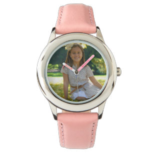 Create Your Own Custom Pink Leather Strap Watch