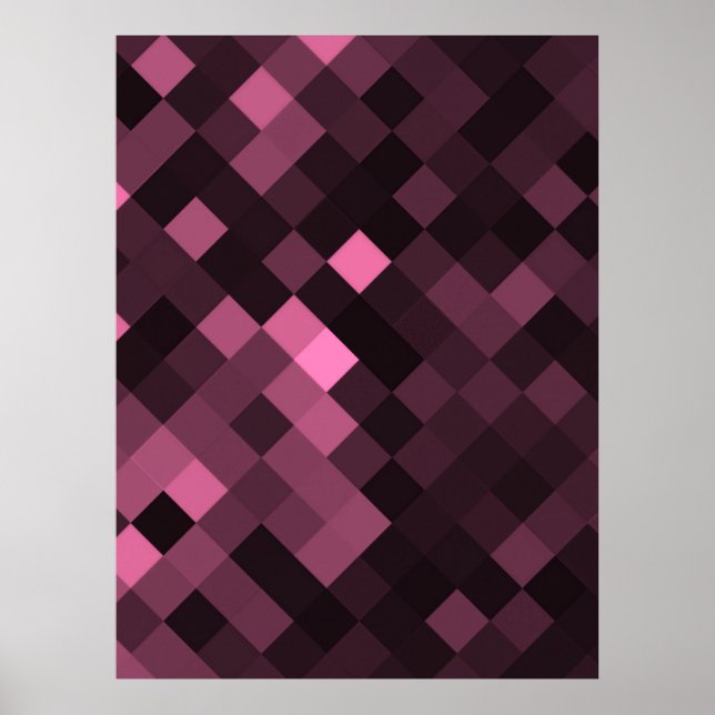 Create Your Own Custom Pixel Background - Pink Poster (Front)
