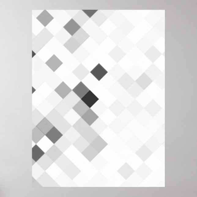 Create Your Own Custom Pixel Background - White Poster (Front)