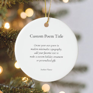 Create Your Own Custom Poem Ceramic Tree Decoration