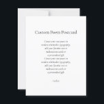 Create Your Own Custom Poem Postcard<br><div class="desc">Create your own poem postcards featuring your favourite literature or quote in modern minimalist typography. Add your own text to create custom cards or unique personalised gift.</div>