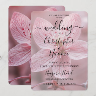 Create Your Own Custom Pretty Pink Flower Closeup Invitation