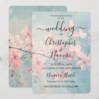 Create Your Own Custom Pretty Pink Tree Blossoms Invitation