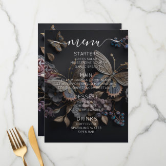 Create Your Own Custom Pretty Vintage Butterflies Menu