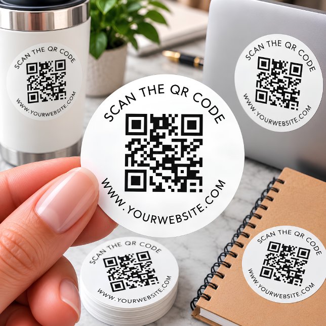 Create Your Own Custom QR Code Classic Round Sticker (Creator Uploaded)